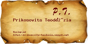 Prikosovits Teodózia névjegykártya
